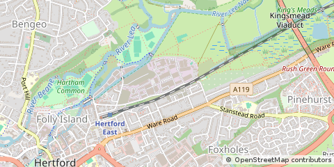 Map of Hertford, Hertfordshire