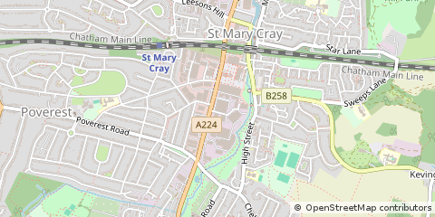 Map of Orpington, Kent