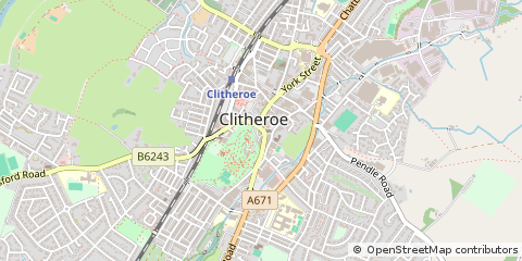 Map of Clitheroe, Lancashire