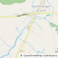 Map of Pencader, Carmarthenshire