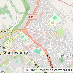 Map of Shaftesbury, Dorset