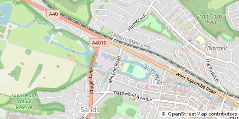 Map of High Wycombe, Buckinghamshire