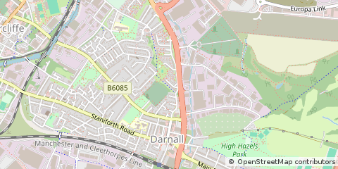 Map of Sheffield, South Yorkshire