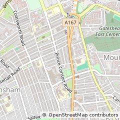 Map of Gateshead, Tyne and Wear
