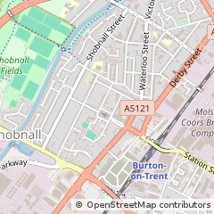 Map of Burton-on-Trent, Staffordshire