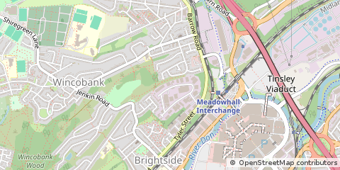 Map of Sheffield, South Yorkshire