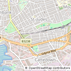 Map of Plymouth, Devon