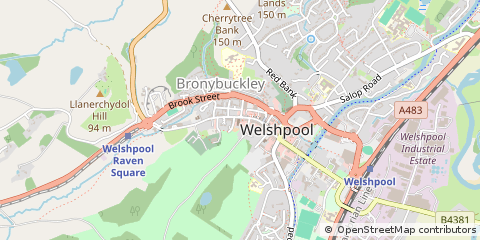Map of Welshpool, Powys
