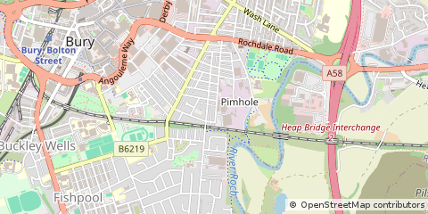 Map of Bury, Lancashire