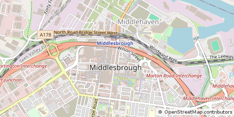 Map of Middlesbrough, Cleveland