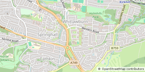 Map of Cambuslang, South Lanarkshire