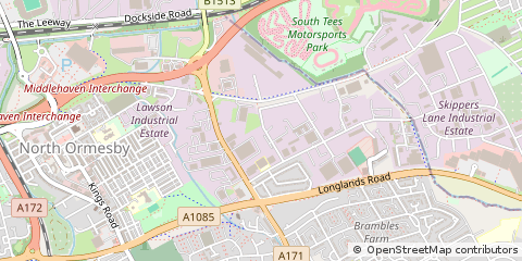 Map of Middlesbrough, Teesside