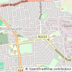 Map of Worthing, West Sussex
