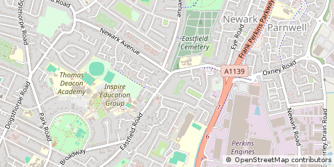 Map of Peterborough, Cambridgeshire