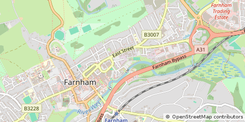 Map of Farnham, Surrey