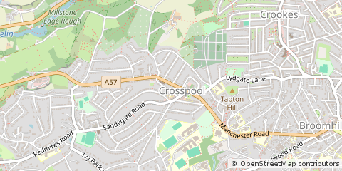 Map of Sheffield, South Yorkshire