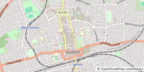Map of Sutton, Surrey