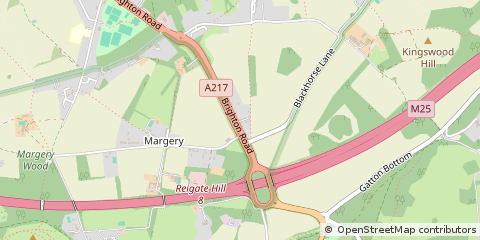 Map of Tadworth, Surrey
