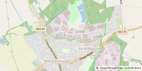 Map of Chesterfield, Derbyshire