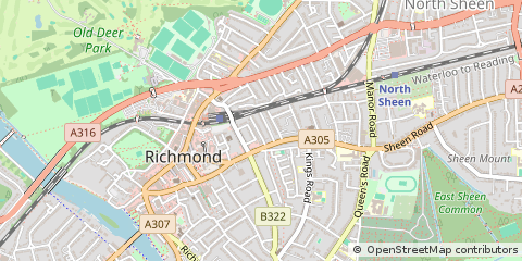 Map of Richmond, Surrey
