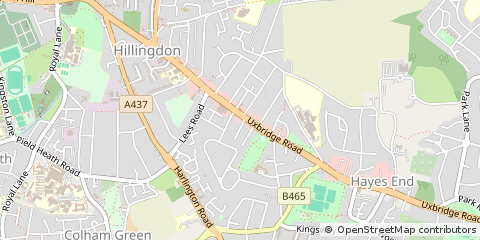 Map of Hillingdon, Middlesex
