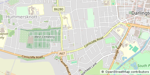 Map of Darlington, County Durham
