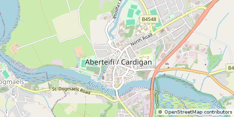 Map of Cardigan, Ceredigion
