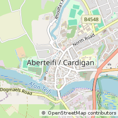 Map of Cardigan, Ceredigion