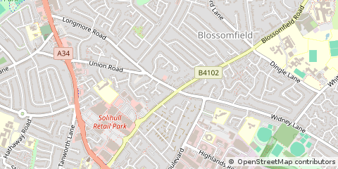 Map of Solihull, West Midlands