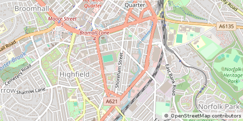 Map of Sheffield, S.yorkshire
