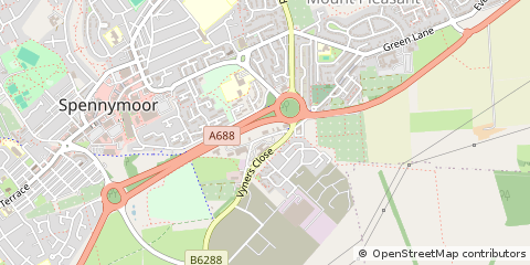 Map of Spennymoor, CO. Durham