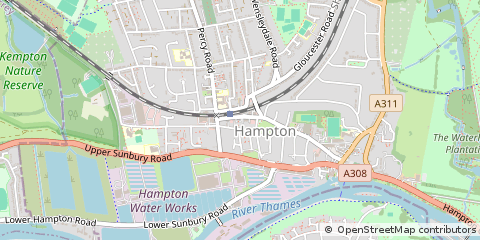 Map of Hampton, Middlesex