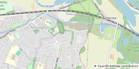 Map of Tamworth, Staffordshire