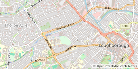 Map of Loughborough, Leicestershire
