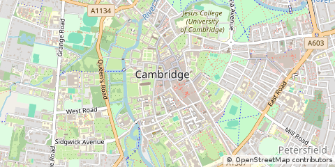 Map of Cambridge, Cambridgeshire