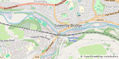 Map of Halifax, West Yorkshire