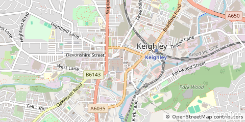 Map of Keighley, West Yorkshire