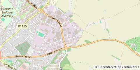 Map of Sudbury, Suffolk