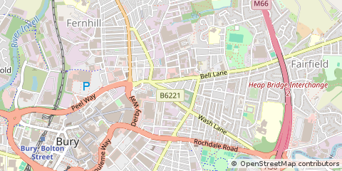 Map of Bury, Lancashire