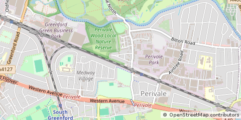 Map of Greenford, Middlesex