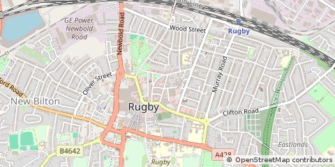 Map of Rugby, Warwickshire