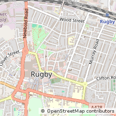 Map of Rugby, Warwickshire
