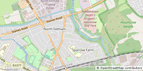 Map of Feltham, Middlesex