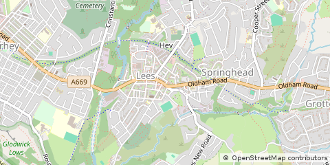 Map of Oldham, Lancashire