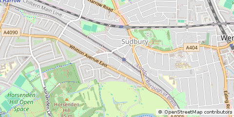 Map of Greenford, Middlesex
