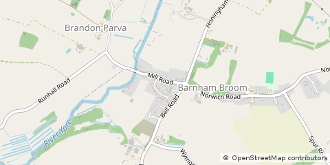 Map of Barnham Broom, Norfolk
