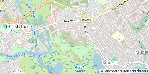 Map of Christchurch, Dorset