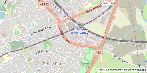Map of Lichfield, Staffordshire