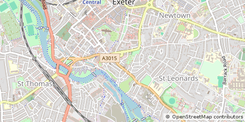 Map of Exeter, Devon