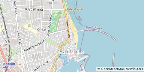 Map of Sunderland, Tyne & Wear